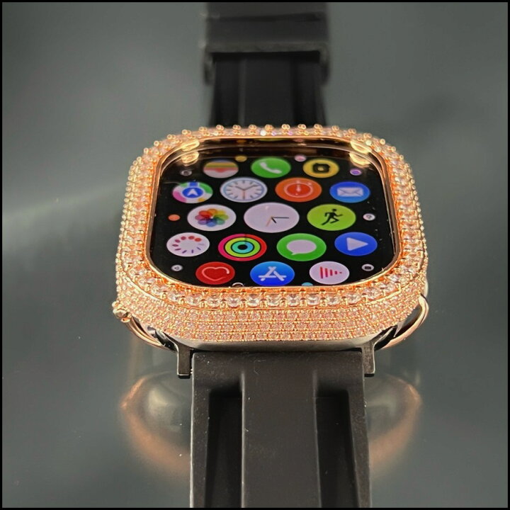 楽天市場】ローズ CZ ダイヤモンド ベゼル カバー ケース 49mm 