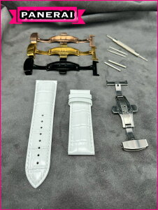 �p�l���C �z���C�g �O���X�z���C�g �{�v �^���� ���v ���U�[ �x���g �o���h D�o�b�N���t�� ���O�� 24mm 22mm �X�e�����X�`���[�u���@��p�H��t�� PANERAI