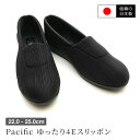 【送料無料】【日本製】Pacific パシフィック レディース ストレッチシューズ スリッポン　日本製 幅広 EEEE 超軽量 やわらかい 防滑 ゆったり 4E デイリー シンプル カジュアル 婦人ミセス シニア 母の日 敬老の日 外反母趾 介護 リハビリ nm-408