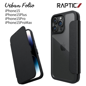 RAPTIC Urban Folio for iPhone15 15Plus 15Pro 15ProMax ケース 3眼 2眼 手帳型 ハイブリッドケース マグネット式 ブックタイプ カード収納 背面クリア レザー おしゃれ かっこいい ブラック クリア 6.1インチ 6.7インチ カードスロット 合皮 レザー調 高級感 ラプチック