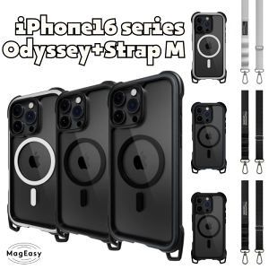 MagEasy Odyssey +Strap M for iPhone16 16Plus 16Pro 16ProMax P[X wʃNA U[ NA  wʃP[X  Ռ y Vv }OC[W[  킢  X}zV_[ f