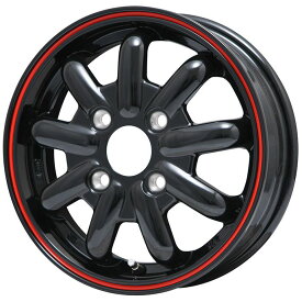 【取付対象】165/55R15 夏タイヤ ホイール4本セット YOKOHAMA ブルーアース AE-01 (軽自動車用) BRANDLE-LINE ストレンジャーKST-9改 ブラック/レッドライン 15インチ【送料無料】