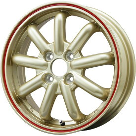 【取付対象】165/65R15 夏タイヤ ホイール4本セット YOKOHAMA ブルーアース AE-01 (軽自動車用) BRANDLE-LINE ストレンジャーKST-9改 ゴールド/レッドライン 15インチ【送料無料】