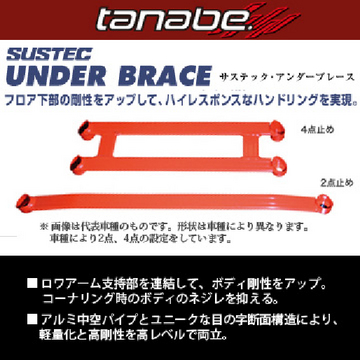 送料無料（一部離島除く<br> TANABE タナベ SUSTEC UNDER BRACE サステック アンダーブレース<br> スズキ アルト ターボRS HA36S UBS12