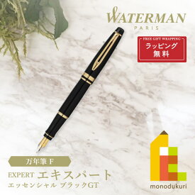 【ラッピング無料】WATERMAN(ウォーターマン) エキスパート エッセンシャル 万年筆 F ブラックGT (S2243112)