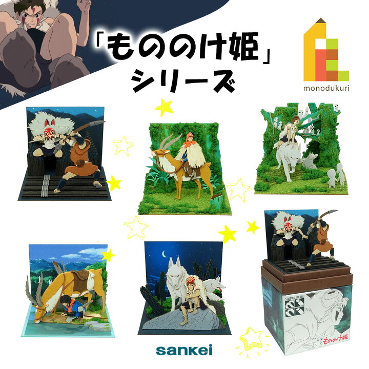楽天市場 さんけい みにちゅあーとキット Nonscale スタジオジブリmini もののけ姫シリーズ Art And Craft Lab