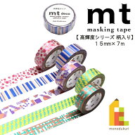 【ネコポス可】カモ井加工紙 mt1P 【高輝度シリーズ 柄入り】15mmx7m(MT01P541)