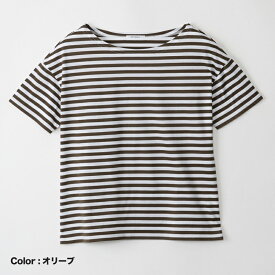 ART WORK BLUE / ボーダーショートスリーブT ボートネックボーダー半袖Tシャツ 日本製 ブラック アクア オリーブ