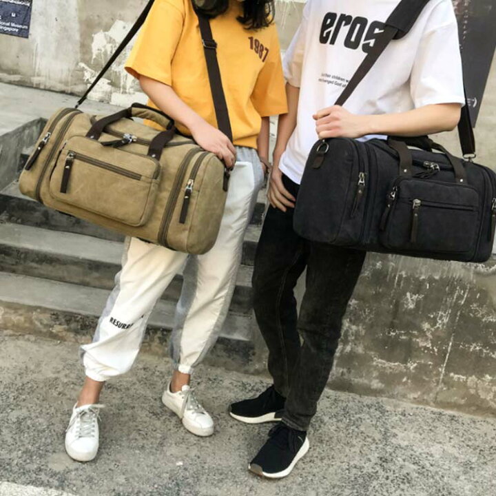 楽天市場 仕切り収納できる ボストンバッグ 旅行鞄 かばん キャンバス 帆布 メンズ 2way ショルダーベルト付き 旅行 出張 底防滑ゴム付き 大容量 カジュアル 通勤 レディース メンズ 人気 新作 Asahi