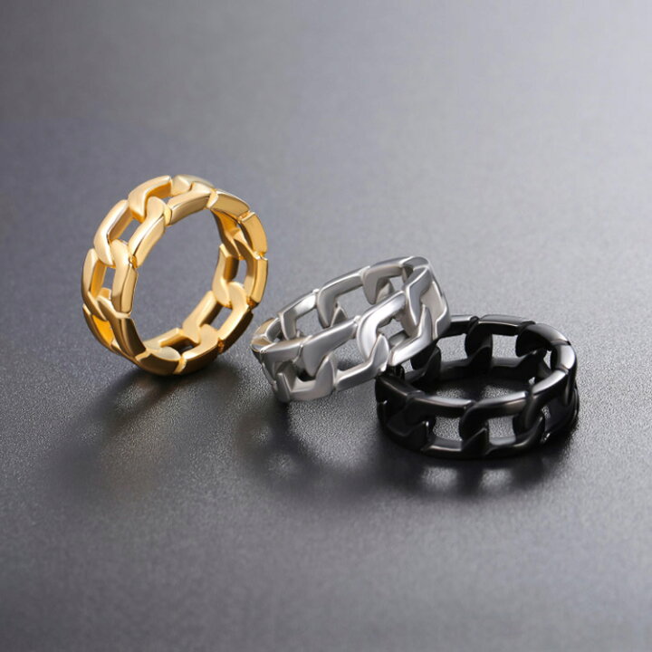 楽天市場 リング メンズリング 指輪 メンズ 男性 チェーン アクセサリー ファッションリング ファッション小物 カッコイ プレゼント お洒落 シンプル 送料無料 Asahi