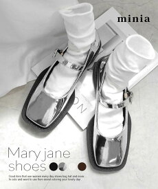 【 楽天イーグルス感謝祭 SALE!! 】送料無料 メリージェーンシューズ 3cm厚底 minia ◇ ドレスシューズ ストラップパンプス 甲ベルト パンプスバンド ローファー マニッシュシューズ 古着コーデ 厚底 レディース シューズ 靴