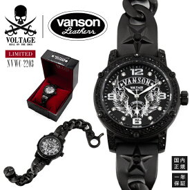 ボルテージ バンソン 腕時計 スカル スワロフスキークリスタル ウォッチ / スカル / ドクロ / ガイコツ / ロック / バイカー VOLTAGE x VANSON プレゼント ギフト