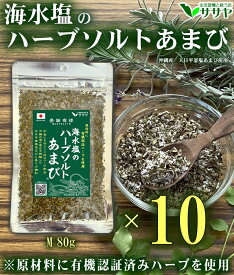塩 あまび 業務パック 80g 10個 ハーブソルト 食品添加物不使用 20%増量中 国産 海水 日本 生活習慣と戦う店ササヤ　送料無料 yyy