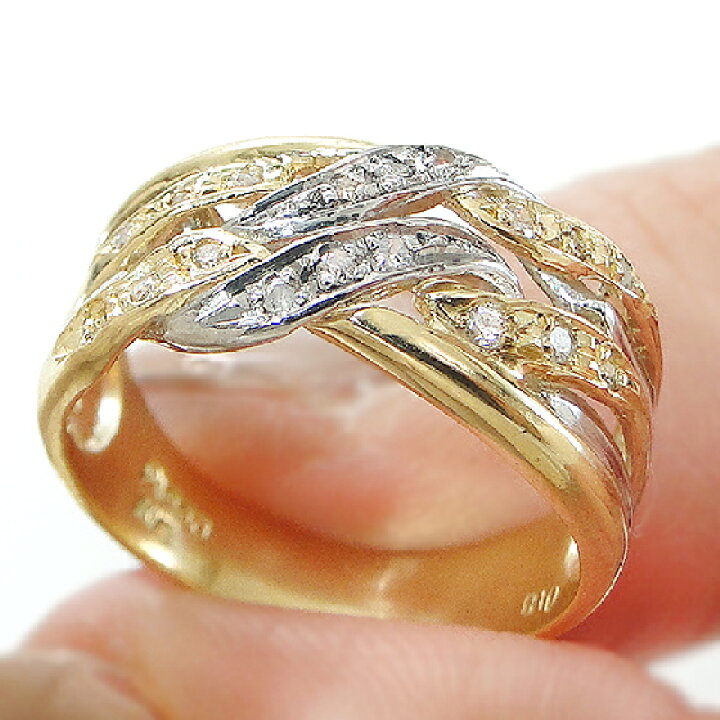楽天市場】Pt900/K18YG【0.18ct】ダイヤモンド コンビ リング【送料 