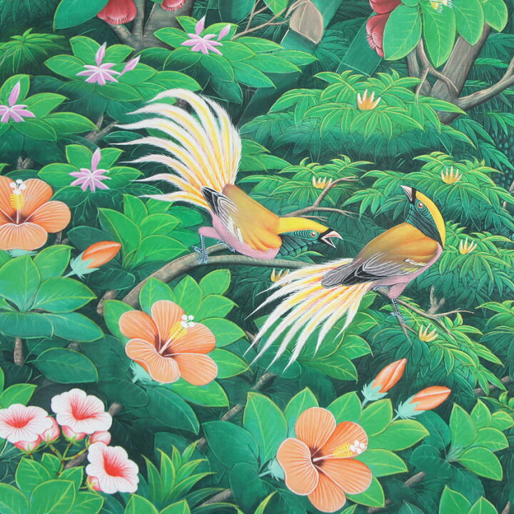 楽天市場】【送料無料！】バリ絵画・特大熱帯花鳥・ハイクラス（PA-006 