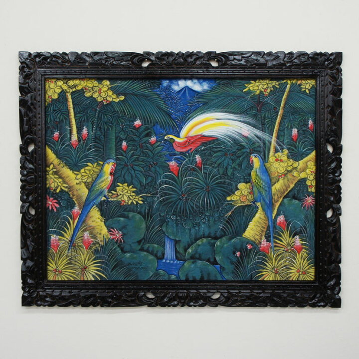 楽天市場】【送料無料！】バリ絵画 熱帯花鳥（PA-015-27）94×74cm 