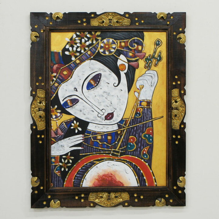 楽天市場】【送料無料！】バリ絵画 楽器を弾く女性 98×78cm / モダン 