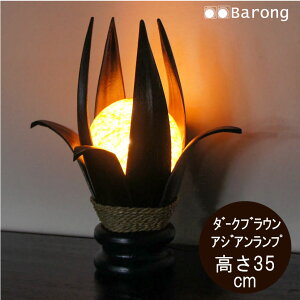 【送料無料!】LED球、コード付 ココナッツリーフのアジアンランプ ダークブラウン / ランプ 置き型ライト インテリア照明 間接照明 モダン 照明器具 アジアンランプ アジアンインテリア