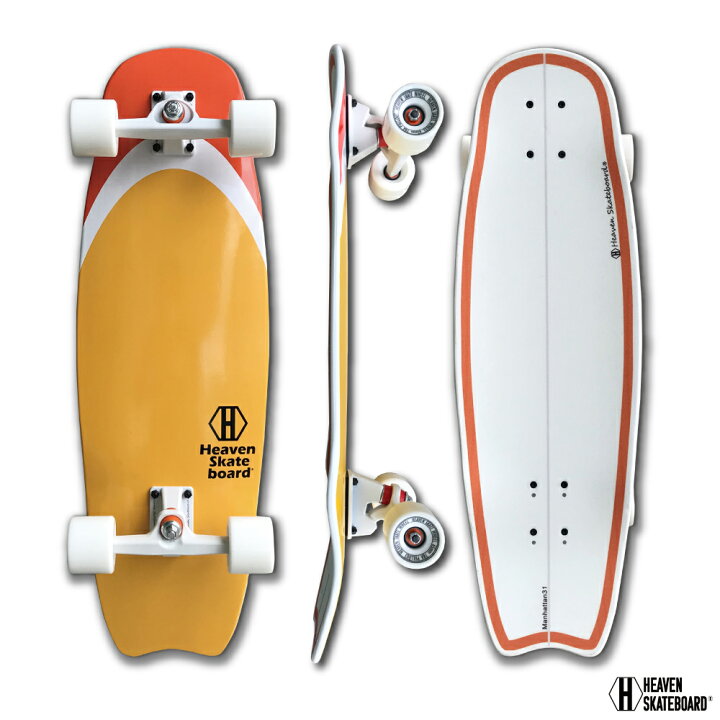 楽天市場 スケートボード サーフスケートボード Heaven Manhattan31 ヘブンマンハッタン31 スケボー サーフィンオフトレ 波がない時でもストリートでサーフィンを体感できる クイックかつ粘りのあるターン ボトムターンやカットバックの練習にも最適 ベイリーフ楽天市場店