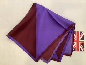 ポケットチーフ 英国 マイケルソンofロンドン シルク100％ 2CL紫とワイン2色PP&WN C156