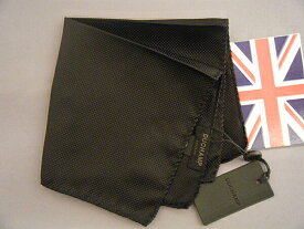 ポケットチーフ シルクチーフ ウーヴェン メンズ 紳士 Silk 英国製 Duchamp ドゥシャン Size30x30cm Black ブラック 黒 C192