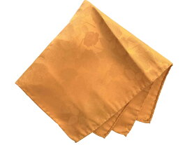 イタリー製ポケットチーフ 英国ドゥシャン Duchampシルクウーヴェン織物黄色花模様　C213