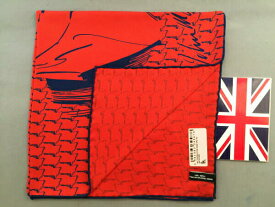 ポケットチーフ シルクチーフ メンズ 紳士 Silk 英国製 ターンブル＆アッサー＆007コラボ Red/Navy C232