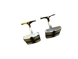 カフス カフリンクス Cufflinks メンズ 紳士 英国製 スクエアークロス White/Black ホワイト/ブラック L015