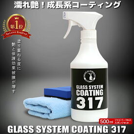 コーティング剤 車 コーティング剤 317（500mlクロスセット）ランキング 簡易コーティング剤 撥水 ガラスコーティング スプレーコーティング バイク 洗車 耐久 紫外線 UV 透明 ツヤ 艶 保護 濡れ艶 コート ワックス 撥水 車 洗車 簡単 メンテナンス 日本製 送料無料