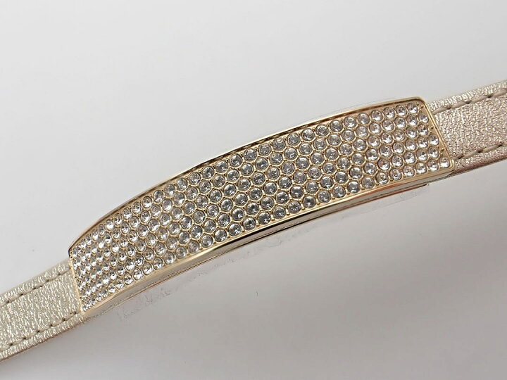 楽天市場】SWAROVSKI スワロフスキー レザー ブレスレット ゴールド 