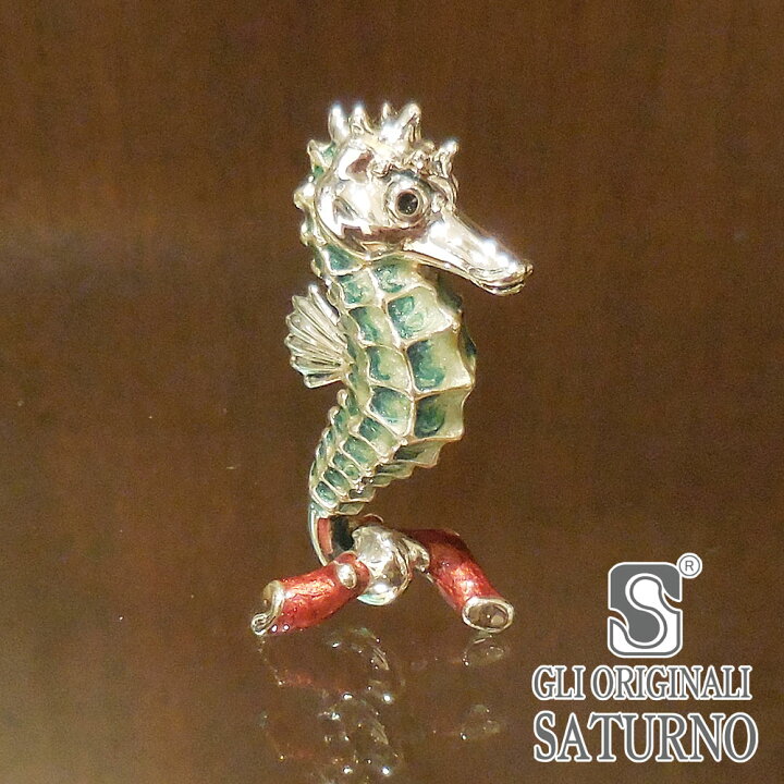 楽天市場】置き物 オブジェ シルバー925 タツノオトシゴ 小 エナメル 
