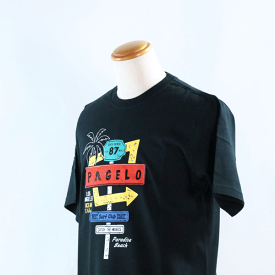 街の洋服屋フタバ 半袖Tシャツ パジェロ11-2580-07-5 M/L/LLサイズ カジュアル ロゴ pgelo おしゃれ メンズ 春夏 【smtb-TD】【saitama】あす楽 カジュアル プレゼント ギフト 紳士 即納 洋服 合わせやすい 30代 40代 50代 60代 お出かけ ポイント消化新品 正規品 ブラック