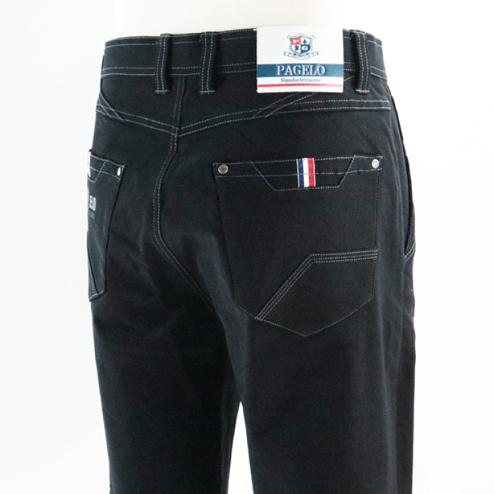 パジェロ】新品 黒 スラックス バックポケット付き大きいサイズ