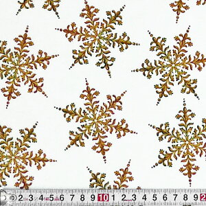 雪の結晶 トス/ゴールド/レッド/グリーン/金ラメ/ホワイト MS-3302 コットンプリント生地