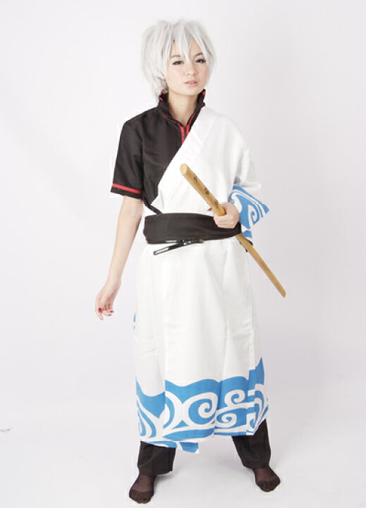 楽天市場 スーパーセール割引対象商品 Sコスプレ服 坂田 銀 風 魂 コスチューム コスプレ衣装 コスチューム ハロウィン 仮装 衣装 キャラクター キャラコス レディース 女性用 男装 コミケ イベント アニメ ゲーム 和風 和服 着物 万屋 よろず屋 銀髪 唐草模様ss