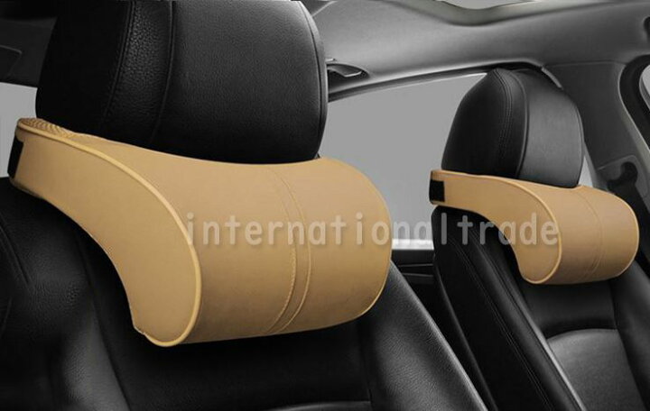 楽天市場 レザー調ヘッドレストクッション ネックパッド 車 ネッククッション カーネックパッド 旅行 運転 ドライブ 首サポート ネッククッション Puレザー ブラック ブラウン パープル ベージュ Flopsy Mart