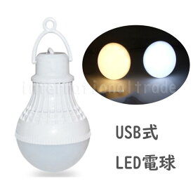 予約 LED電球 USB式 電球型LEDライト 昼白色 電球色 USBライト USB給電 キャンプ アウトドア 野外 防犯 明るい スイッチタイプ 5w 5ワット 停電対策 ミニサイズ コンパクト