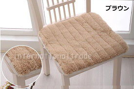 チェアマット 同色2枚組 座布団 チェアパット 四角 オフィス 教室 椅子マット 車中用シート ソファ敷パット マルチクッション 紐付き 低反発 厚手パイル生地 通気性よい ふんわり 柔らか あったマット 冬 寒さ対策グッズ