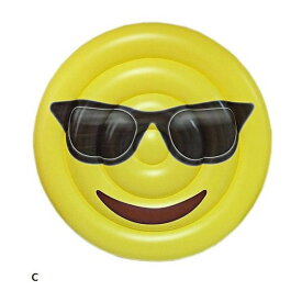浮き輪 ビーチ 絵文字 顔文字 可愛い 写真映え プール プールパーティー ナイトプール 夏 かわいい 黄色 大型 大きい 大人 サングラス 笑顔 おもしろい ハロウィン B