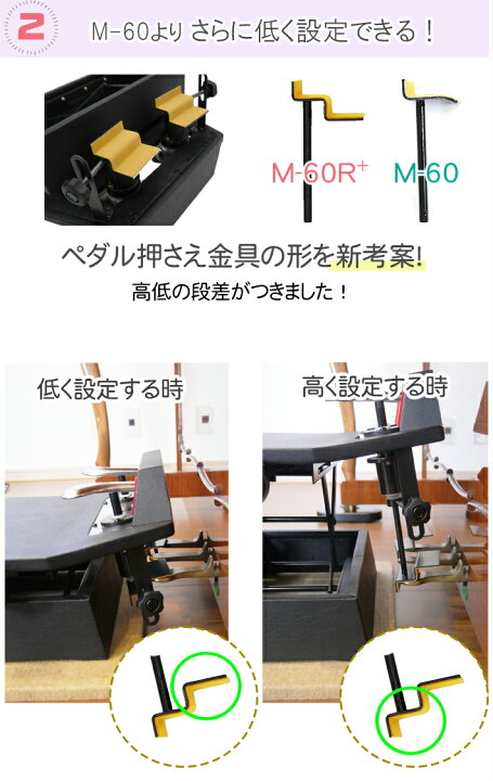 楽天市場】【セール開催中】【M-60 クリア窓タイプ】 ピアノ補助ペダル 