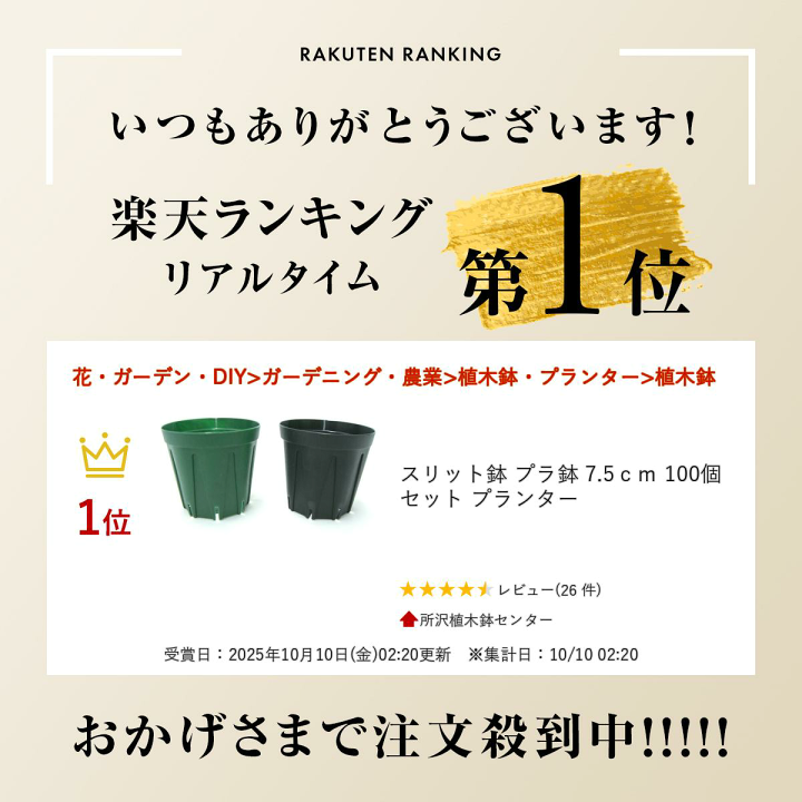 楽天市場】スリット鉢 プラ鉢 7.5cm 100個セット プランター : 所沢