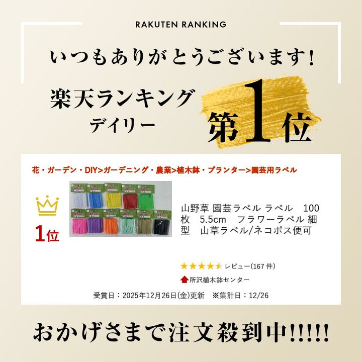 楽天市場】山野草 園芸ラベル ラベル 100枚 5.5cm フラワーラベル 細型
