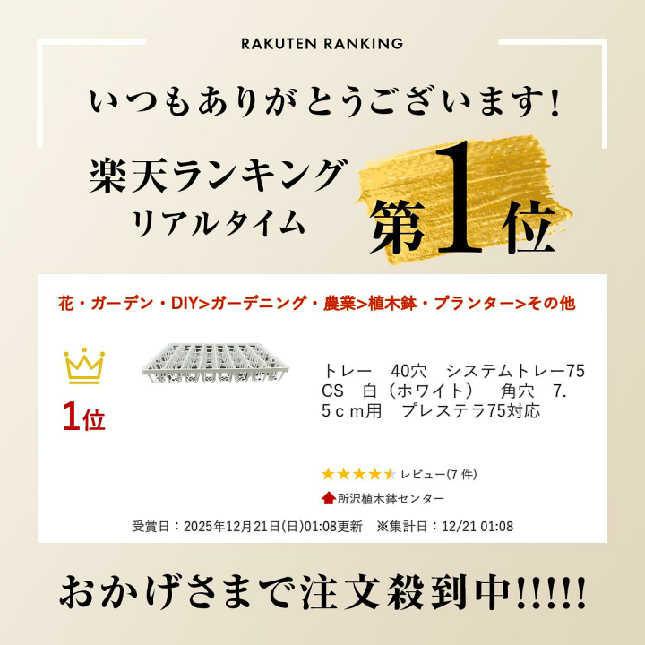 楽天市場】トレー 40穴 システムトレー75CS 白（ホワイト） 角穴 7.5