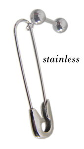 安全ピン ピアス ステンレス バーベル 片耳 ロックファッション パンクファッション メンズ レディース/メール便可
