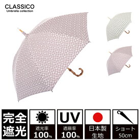 日傘 完全遮光 100% UVカット 100% クラシコ 　最強日本製ラミネート生地 レディース 紫外線カット 花 フラワーレース E （綿100％） バンブー 母の日 プレゼント lace