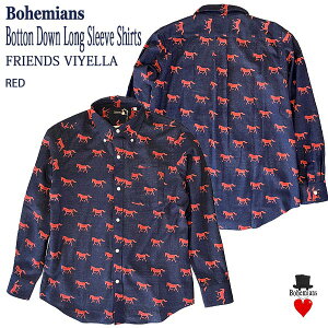 FRIENDS VIYELLA BOTTON DOWN LONG SLEEVE SHIRTS RED �t�����Y �r�G�����n �{�^���_�E�� �����V���c ���b�h BOHEMIANS �{�w�~�A���Y ���{��