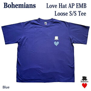 BOHEMIANS LOVE HAT AP EMB S/S LOOSE TEE WHITE ���u�n�b�g �A�b�v���P �������[�YT�V���c ���j�Z�b�N�X ���{��