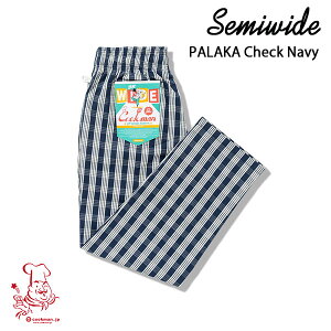 Chef Pants Semiwide PALAKA Check Navy HAWAI �n���C �Z�~���C�h UNISEX �j�����p Cookman �N�b�N�}�� �C�[�W�[�p���c �A�����J