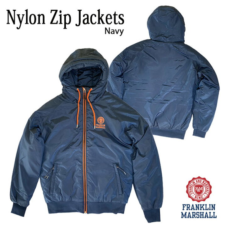 楽天市場】FRANKLIN&MARSHALL NYLON ZIP JACKETS＋FOOD NAVY Sサイズ 