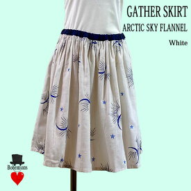 ARCTIC SKY FLANNEL GATHER SKIRT WHITE アークティックスカイ フランネル ギャザースカート ホワイト BOHEMIANS ボヘミアンズ